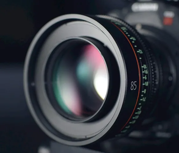 Professional cinema camera lens package for film and commercial production