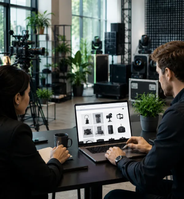 Professionals collaborating using the ProSubRental marketplace